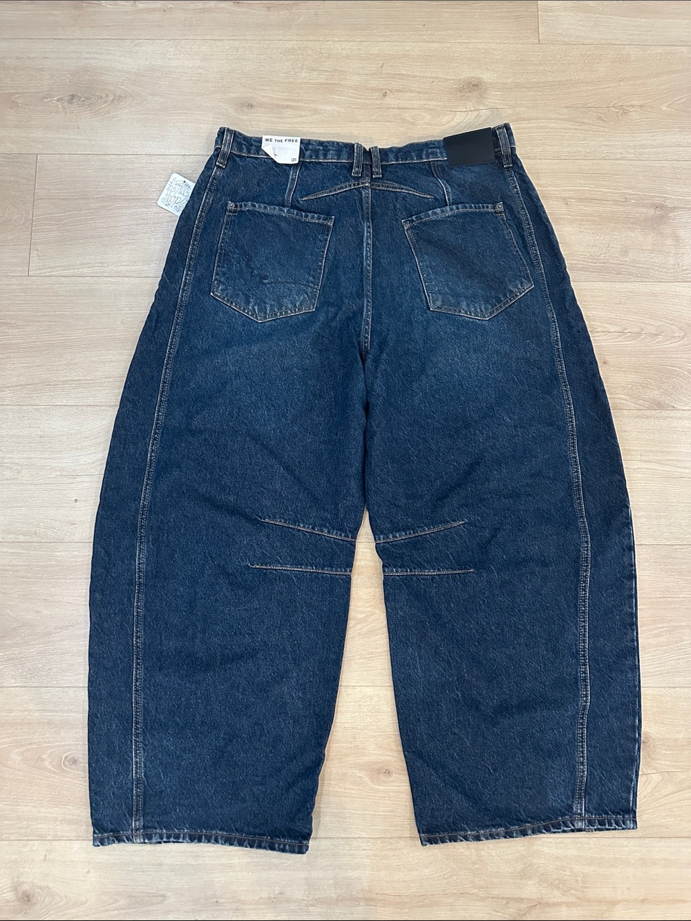 NWT We The Free Good Luck Mid Rise Barrel Jean-Deep End - Picture 5 of 6